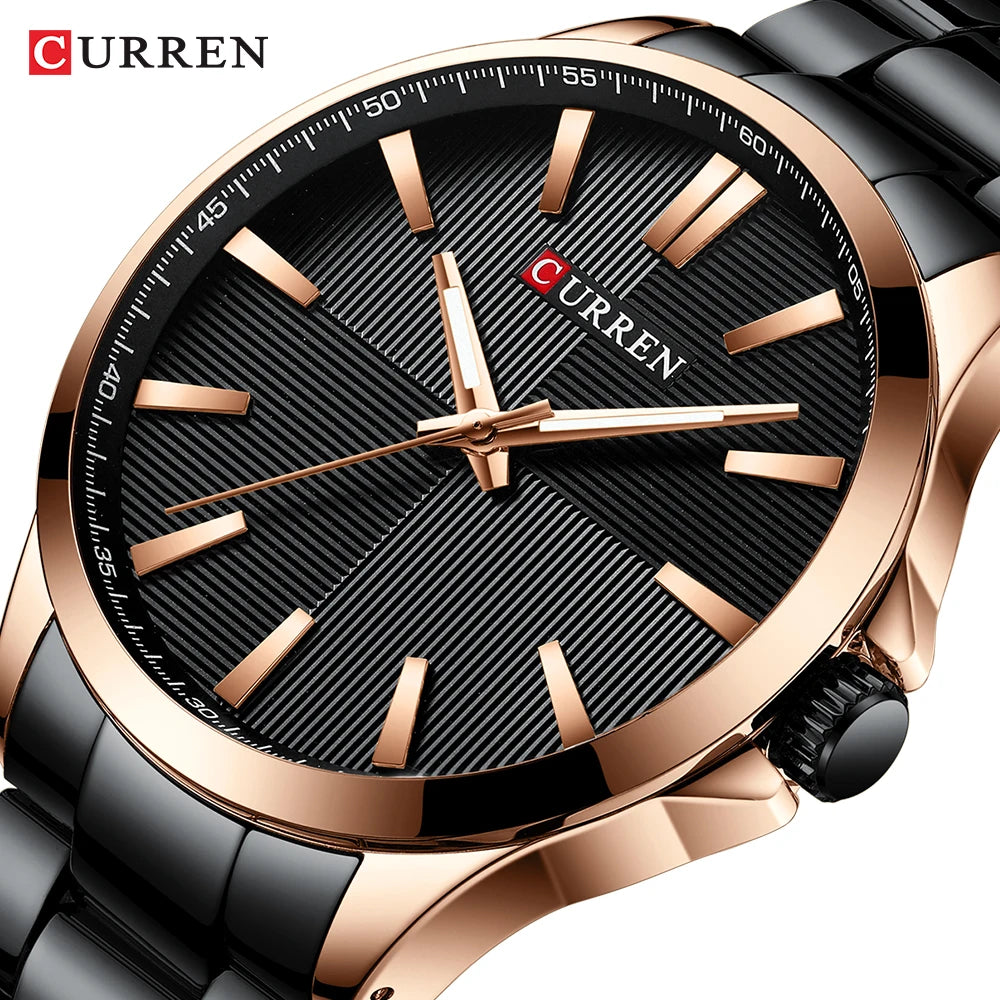 Curren CR-8322 Men’s Quartz Watch – Stainless Steel Mesh Band, Fashion Business Casual Wristwatch