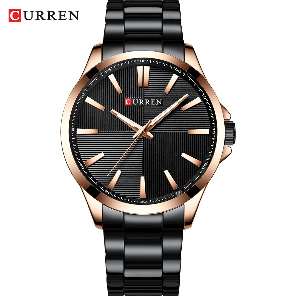 Curren CR-8322 Men’s Quartz Watch – Stainless Steel Mesh Band, Fashion Business Casual Wristwatch