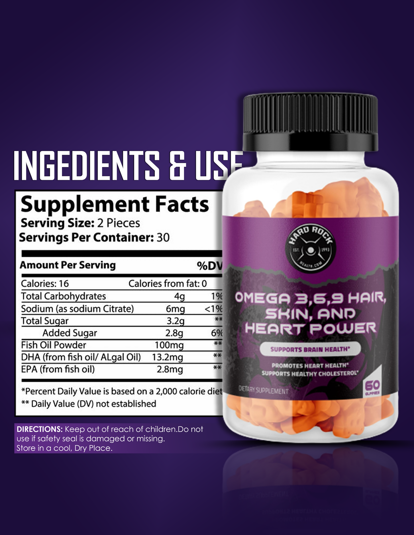 Omega 3,6, 9 Gummies for Hair, Skin, and Heart Health-1