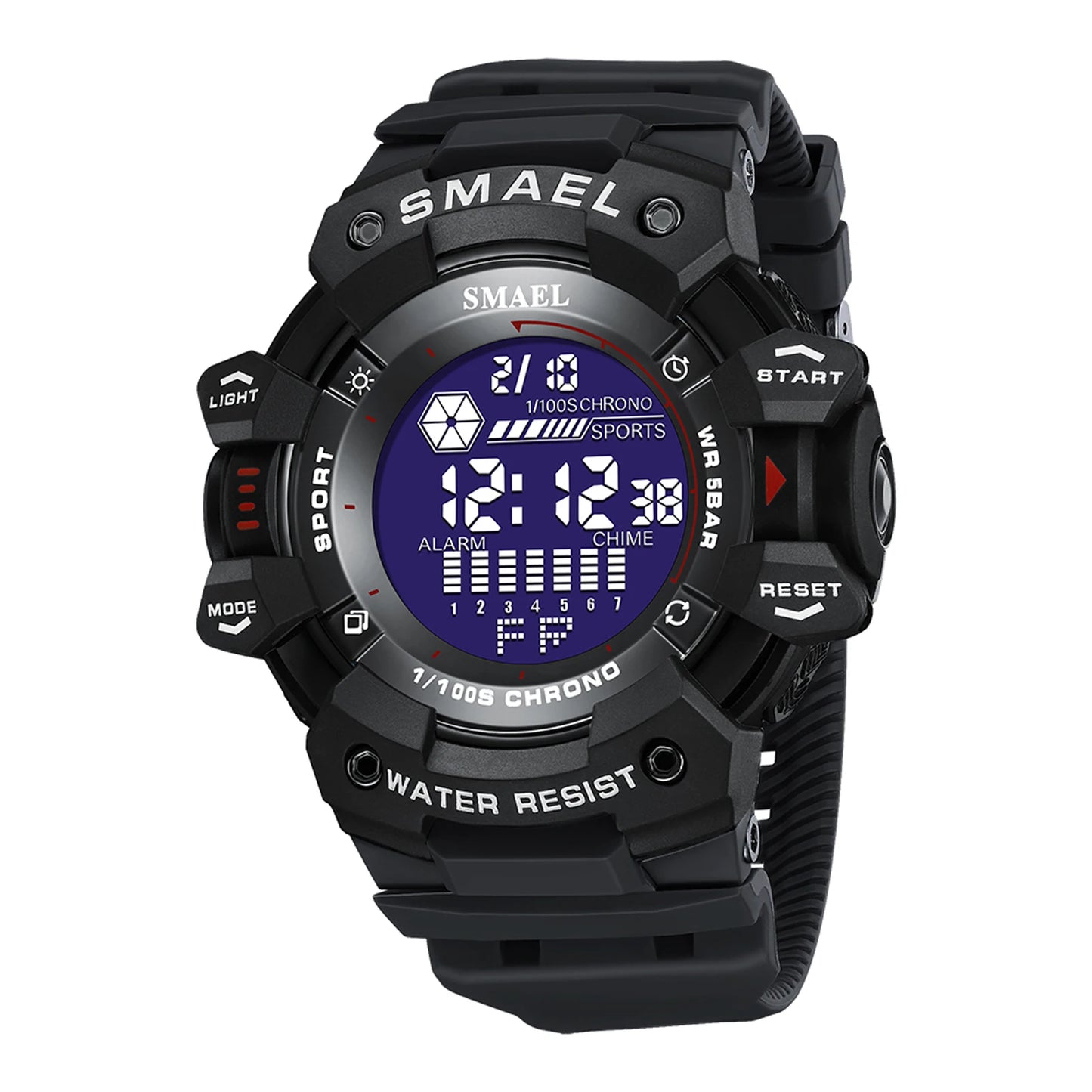 SMAEL 8050 Men’s Digital Sports Watch – Shock Resistant, Waterproof 5ATM, Multifunction LED Wristwatch