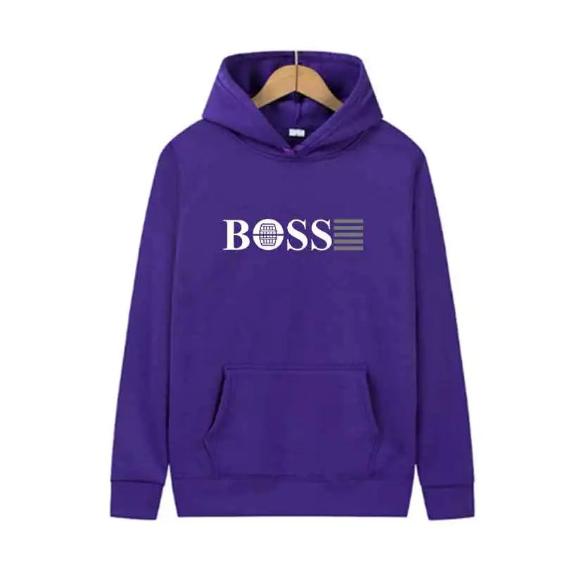 Men’s Casual Fleece Hoodie – Printed Design for Spring & Autumn