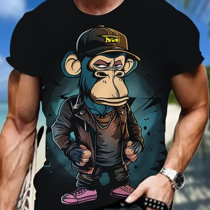 Men’s 3D Print T-Shirt – Breathable Casual Summer Top