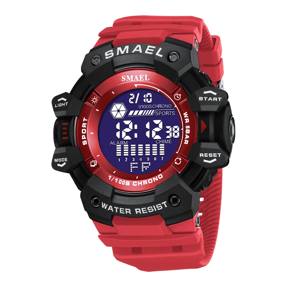 SMAEL 8050 Men’s Digital Sports Watch – Shock Resistant, Waterproof 5ATM, Multifunction LED Wristwatch