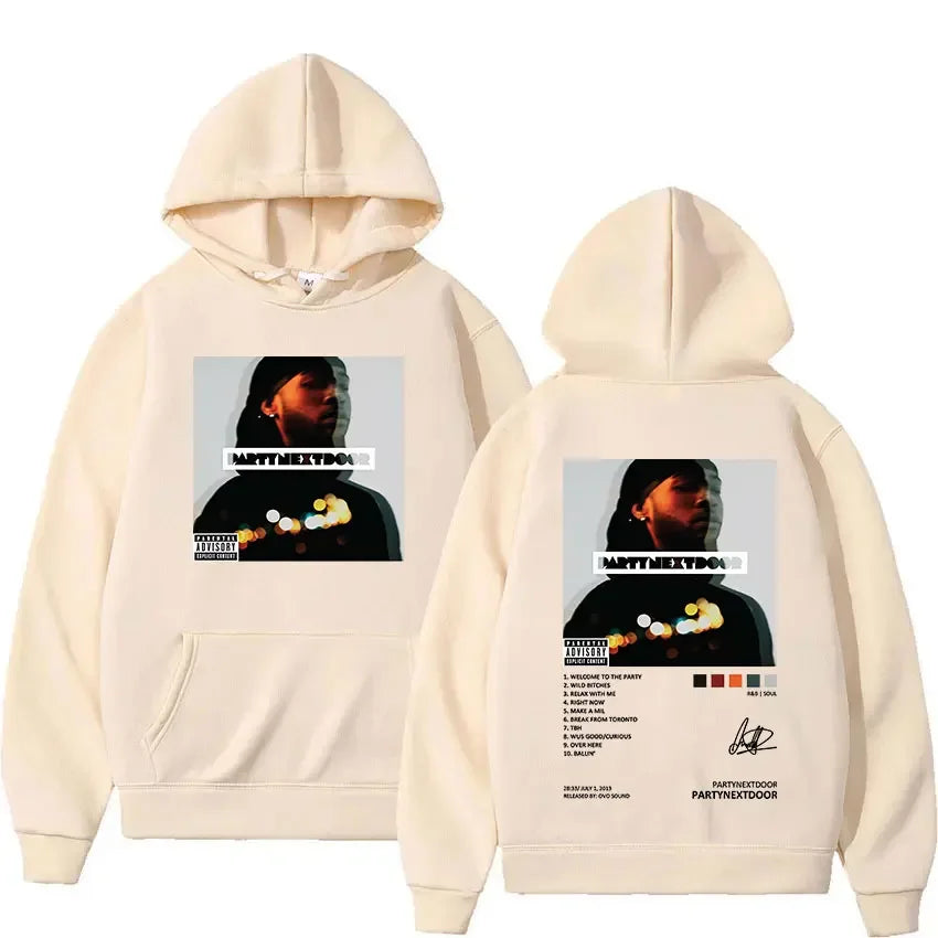 Men’s Music Album Hoodie – Hip-Hop Retro Gothic Sweatshirt with Hood