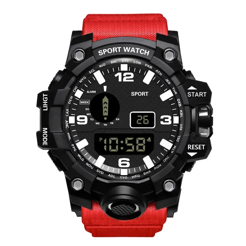 MOONBIFFY Digital Sport Watch – Large Dial 55mm, Waterproof 3ATM, LED Display, Chronograph, Calendar