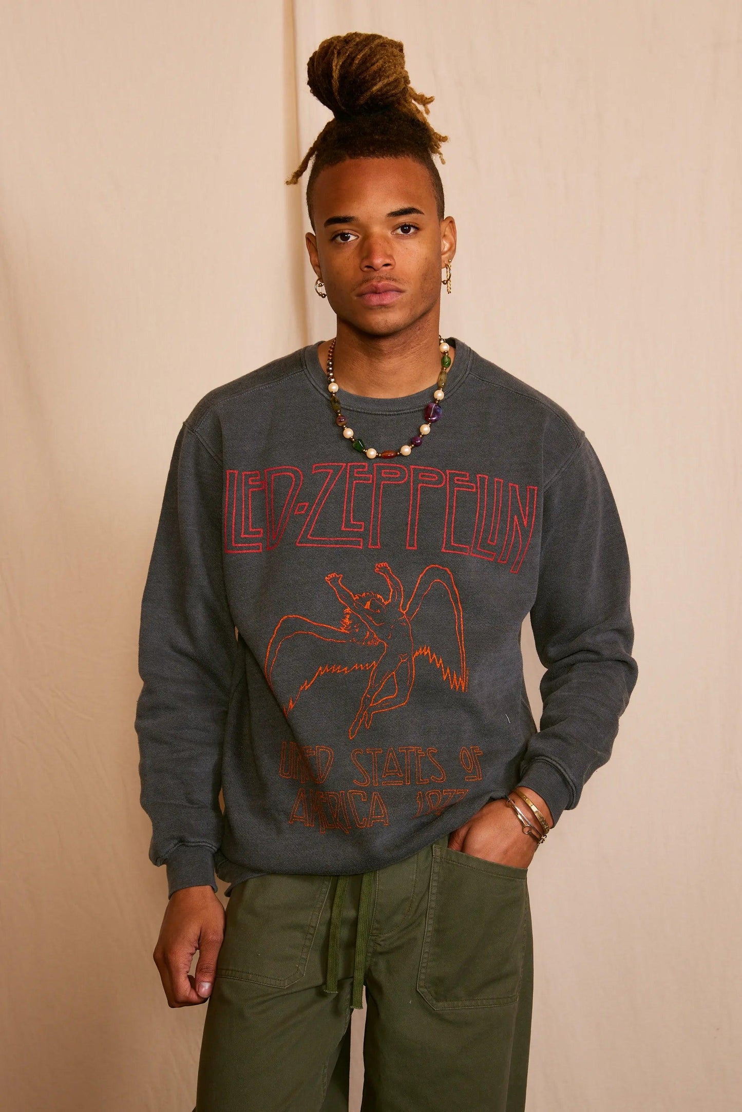 Led Zeppelin USA 1977 Men's Sweatshirt-3