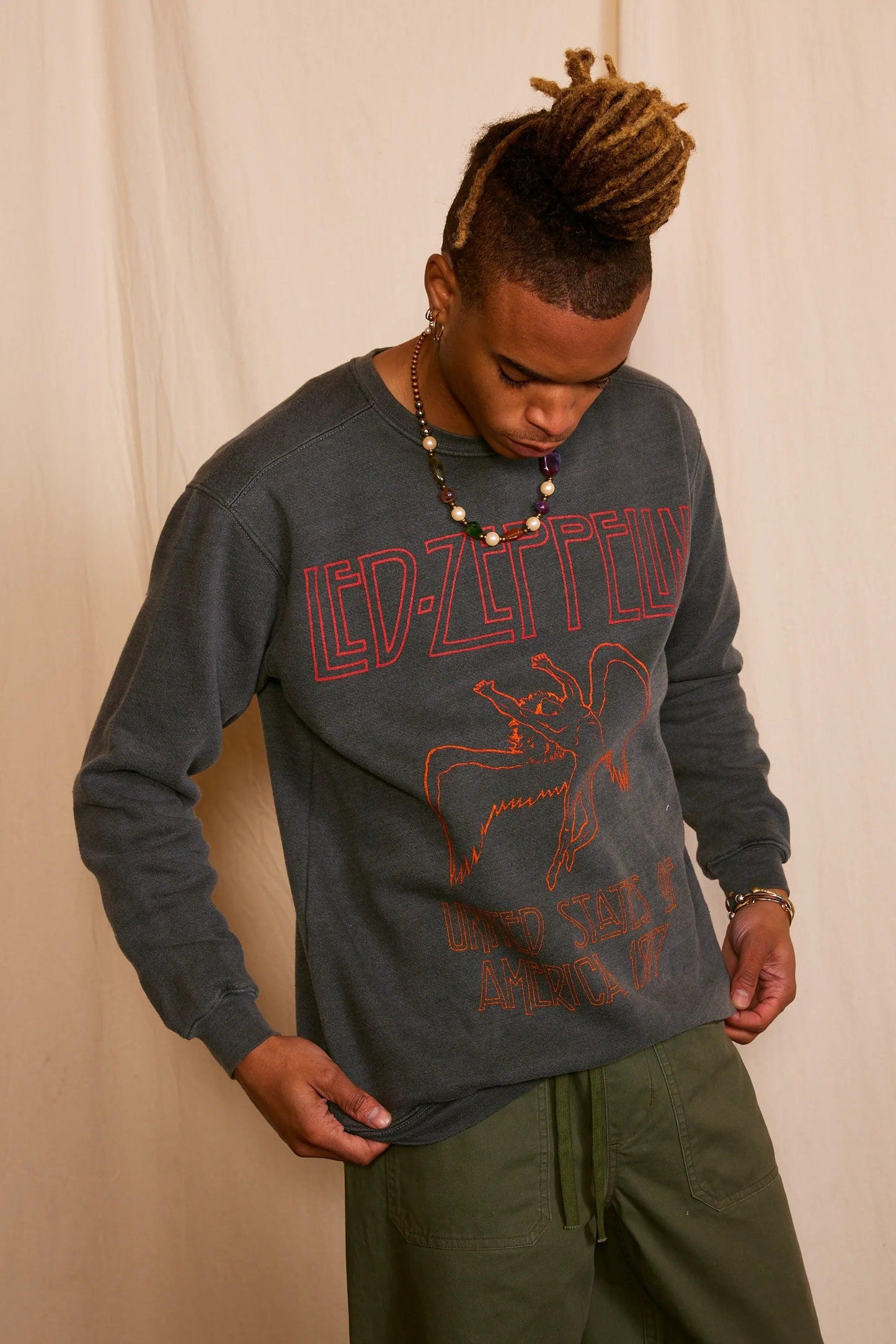 Led Zeppelin USA 1977 Men's Sweatshirt-2