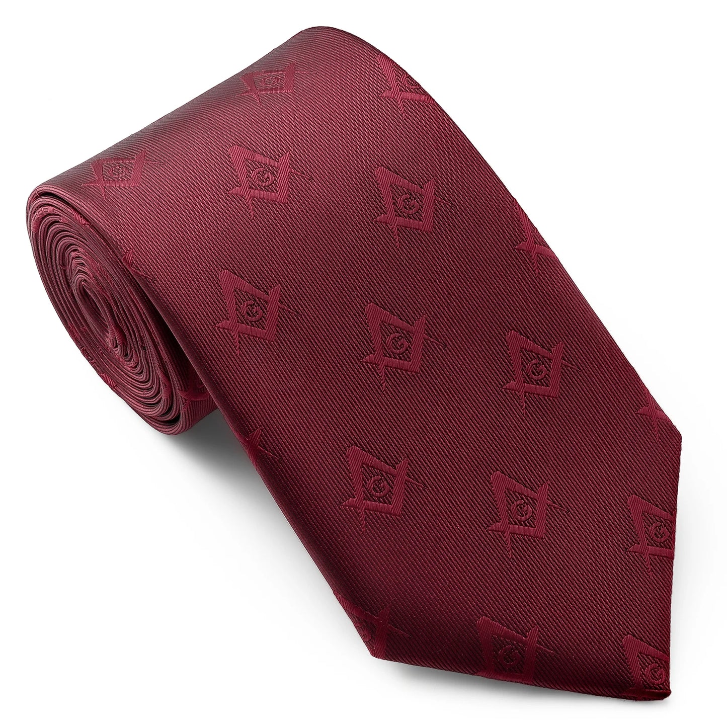 Men’s Masonic Necktie – Embroidered Freemasonry Symbol, Slim Fit