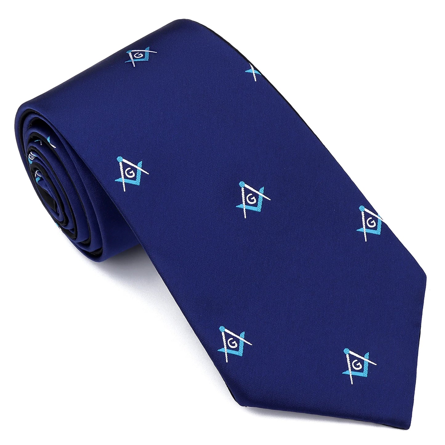 Men’s Masonic Necktie – Embroidered Freemasonry Symbol, Slim Fit