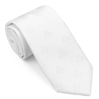 Men’s Masonic Necktie – Embroidered Freemasonry Symbol, Slim Fit