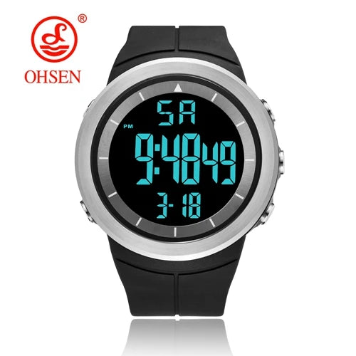 OHSEN 1805 Men’s Digital Sport Watch – 50M Waterproof, LED Display, Shock Resistant, Stopwatch, Alarm