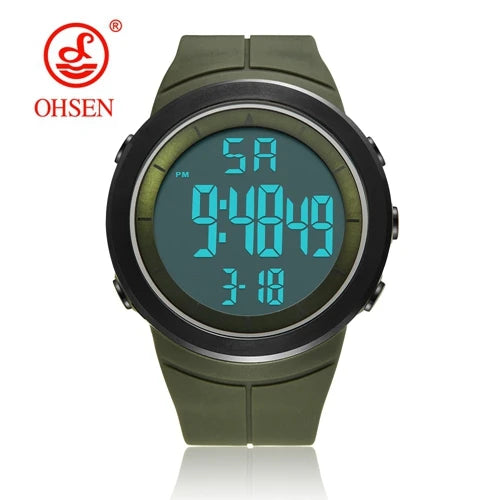 OHSEN 1805 Men’s Digital Sport Watch – 50M Waterproof, LED Display, Shock Resistant, Stopwatch, Alarm