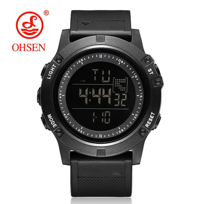 OHSEN Men’s Digital Sport Watch – Waterproof 50M, Shock Resistant, LED Backlight, Stopwatch, Alarm