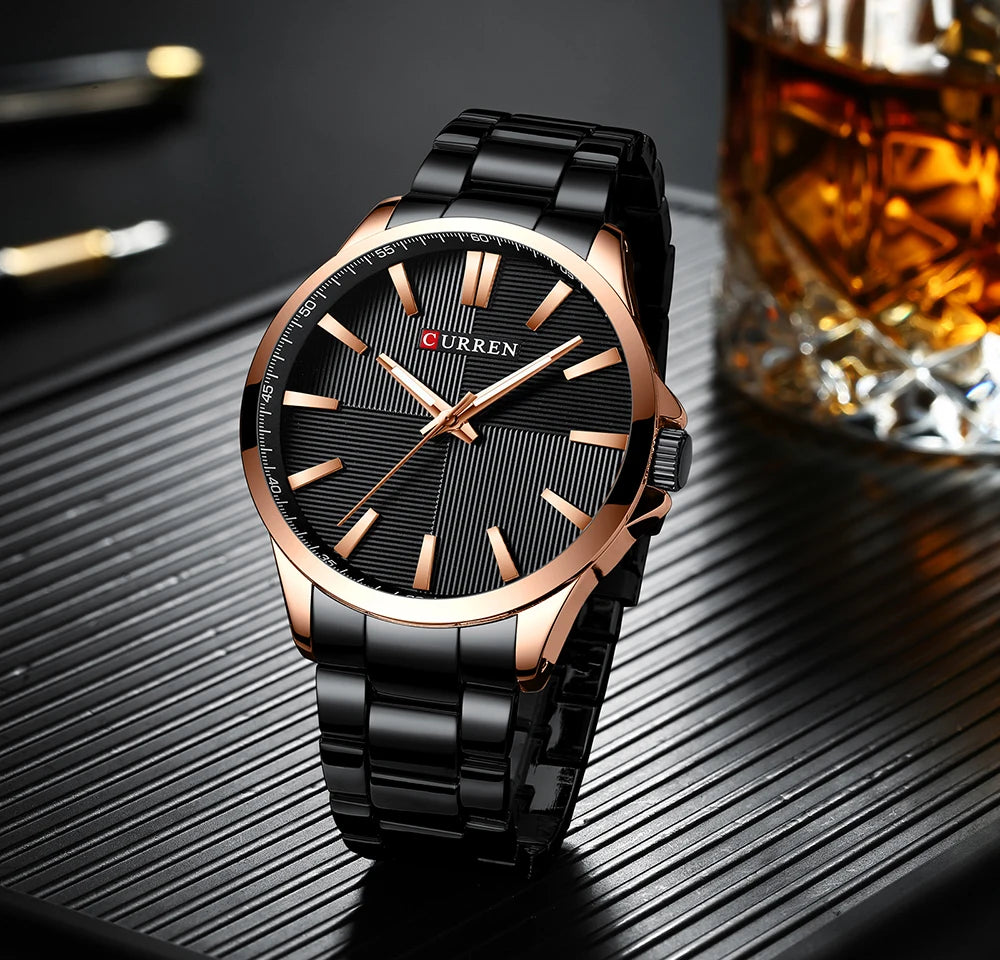 Curren CR-8322 Men’s Quartz Watch – Stainless Steel Mesh Band, Fashion Business Casual Wristwatch