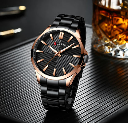 Curren CR-8322 Men’s Quartz Watch – Stainless Steel Mesh Band, Fashion Business Casual Wristwatch