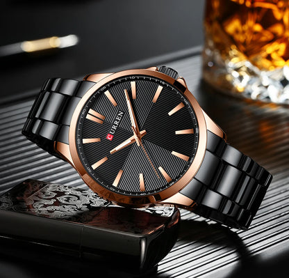 Curren CR-8322 Men’s Quartz Watch – Stainless Steel Mesh Band, Fashion Business Casual Wristwatch