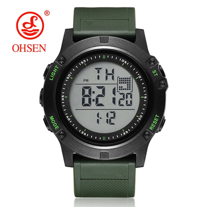 OHSEN Men’s Digital Sport Watch – Waterproof 50M, Shock Resistant, LED Backlight, Stopwatch, Alarm