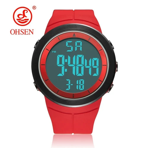 OHSEN 1805 Men’s Digital Sport Watch – 50M Waterproof, LED Display, Shock Resistant, Stopwatch, Alarm