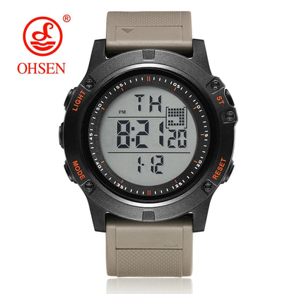OHSEN Men’s Digital Sport Watch – Waterproof 50M, Shock Resistant, LED Backlight, Stopwatch, Alarm