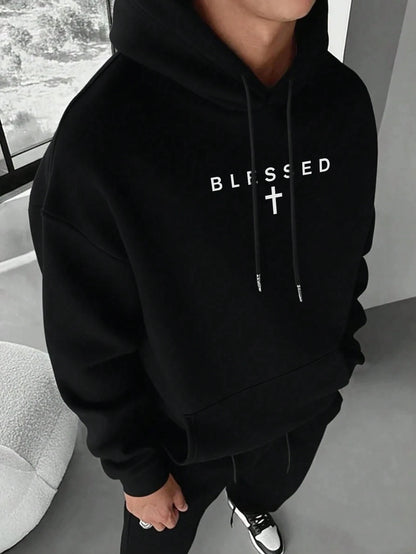 Men’s Basic Cotton Hoodie – Solid Color Casual Wear