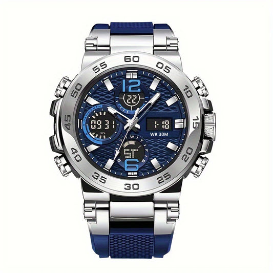 LSLONG Men’s Sport Watch – Analog-Digital Dual Display, 3ATM Waterproof, Chronograph, LED Backlight