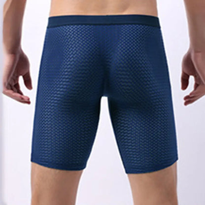 Men’s Long Boxer Shorts – Breathable Polyester, Pack of 3