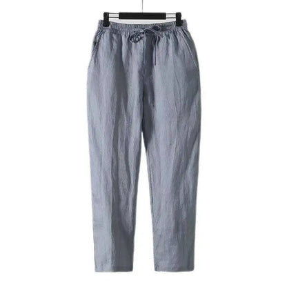 Men’s Smart Casual Elastic Waist Pants – Lightweight Ankle-Length