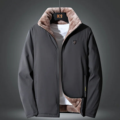 CHAIFENKO Men’s Fleece-Lined Casual Jacket – Autumn & Winter Warmth