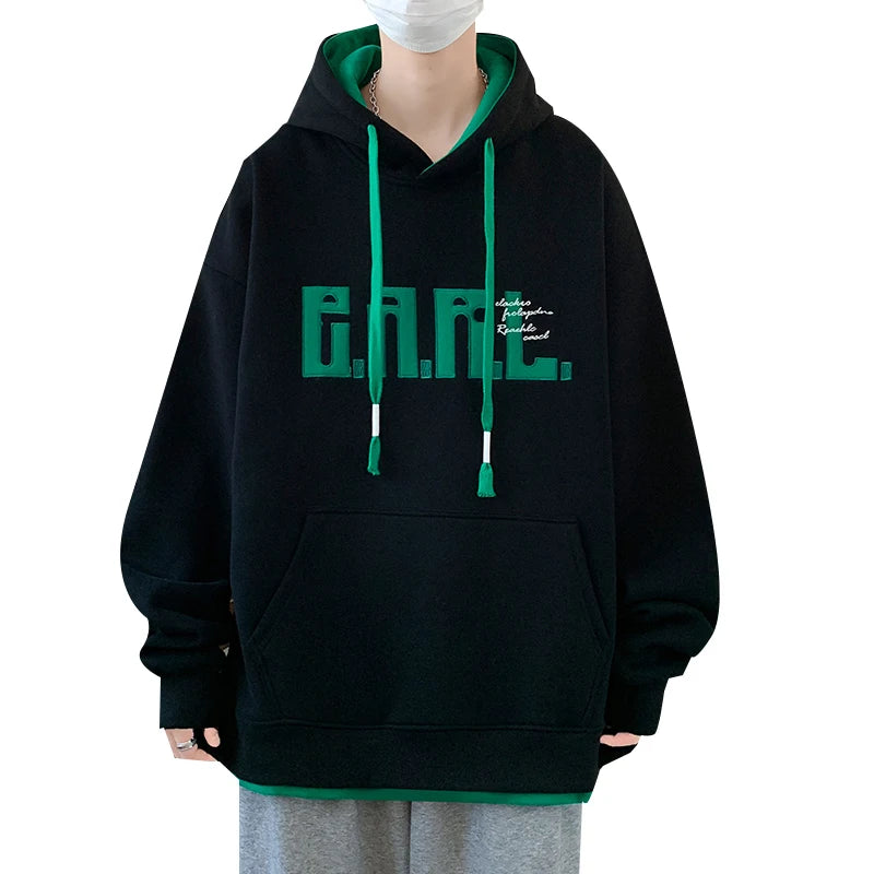 Men’s Casual Printed Hoodie – Loose Fit, Spring & Autumn Wear