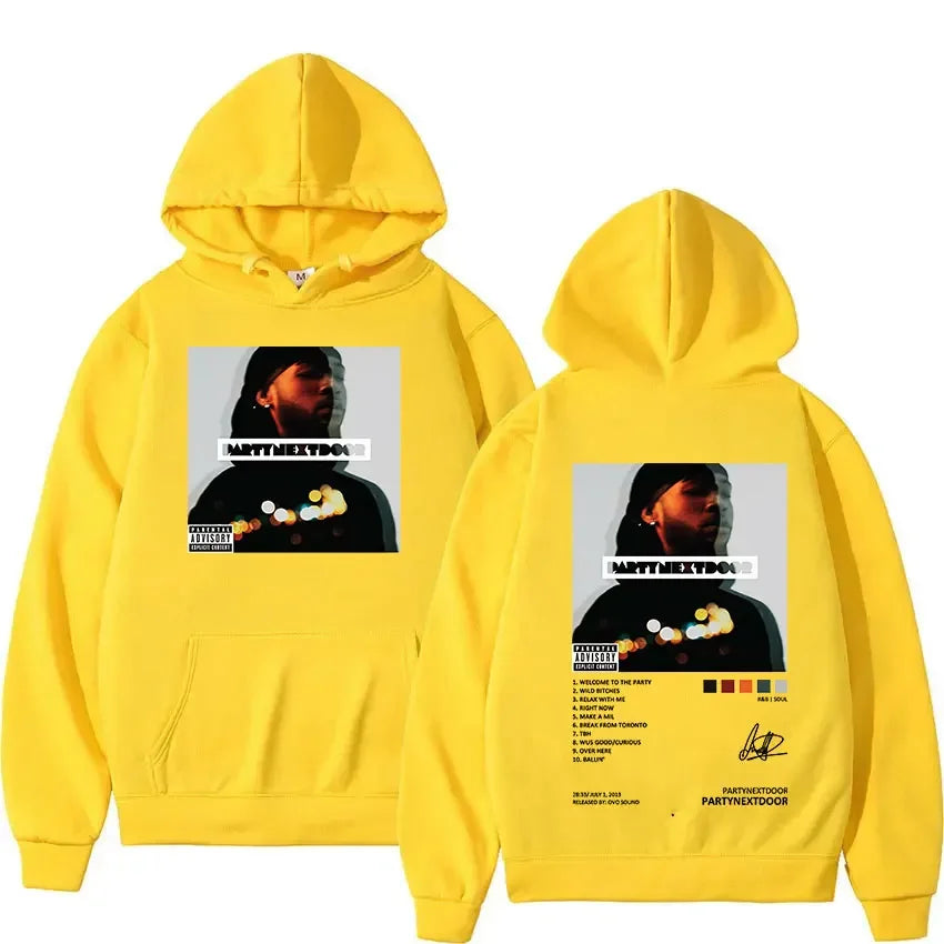 Men’s Music Album Hoodie – Hip-Hop Retro Gothic Sweatshirt with Hood