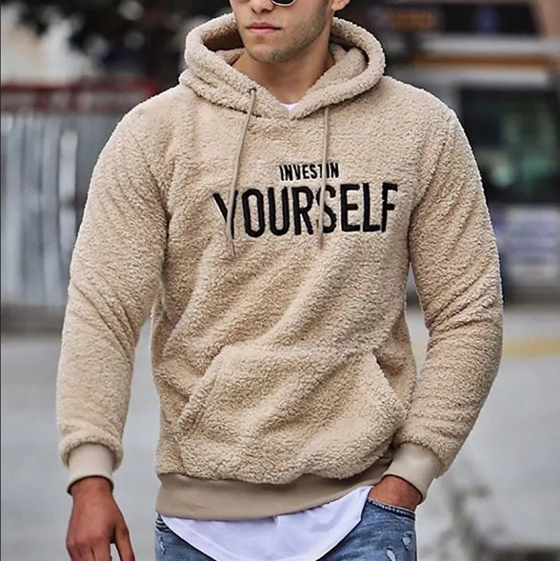 Men’s Casual Letter Print Hoodie – Autumn & Winter Essential
