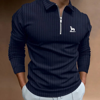 Men’s Contrast Color Polo Shirt – Casual Breathable Style