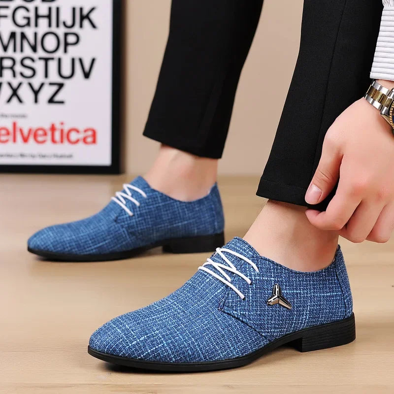 LUXXETON Men’s Formal Business Sneakers – Pointed Toe Casual Elegance