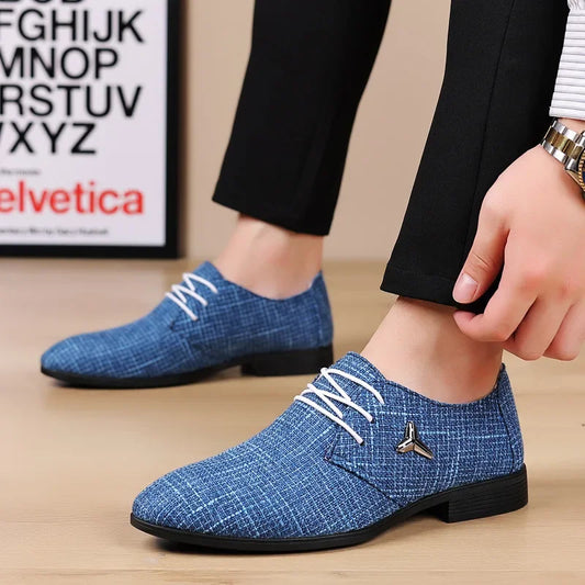 LUXXETON Men’s Formal Business Sneakers – Pointed Toe Casual Elegance