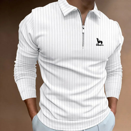 Men’s Contrast Color Polo Shirt – Casual Breathable Style