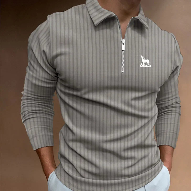 Men’s Contrast Color Polo Shirt – Casual Breathable Style