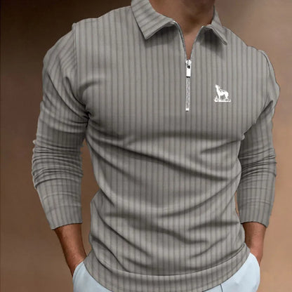 Men’s Contrast Color Polo Shirt – Casual Breathable Style