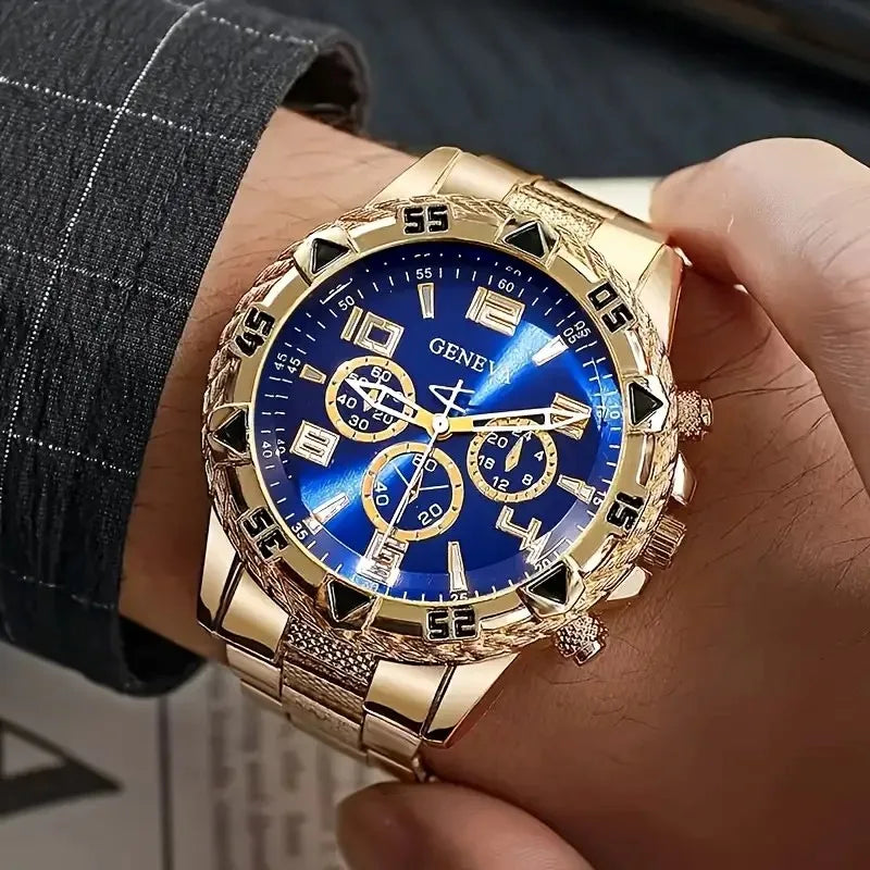 MOONBIFFY Quartz Men’s Wristwatch – Alloy Case, Stylish Bracelet Clasp, Casual Fashion Watch