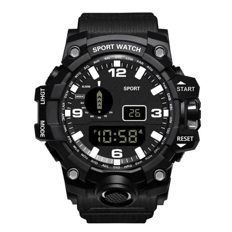 MOONBIFFY Digital Sport Watch – Large Dial 55mm, Waterproof 3ATM, LED Display, Chronograph, Calendar