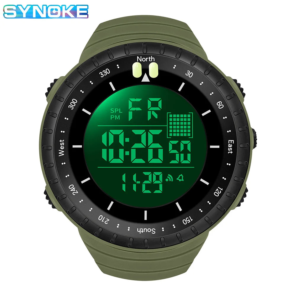 SYNOKE Men’s Outdoor Military Digital Watch – Multifunctional Sports Design
