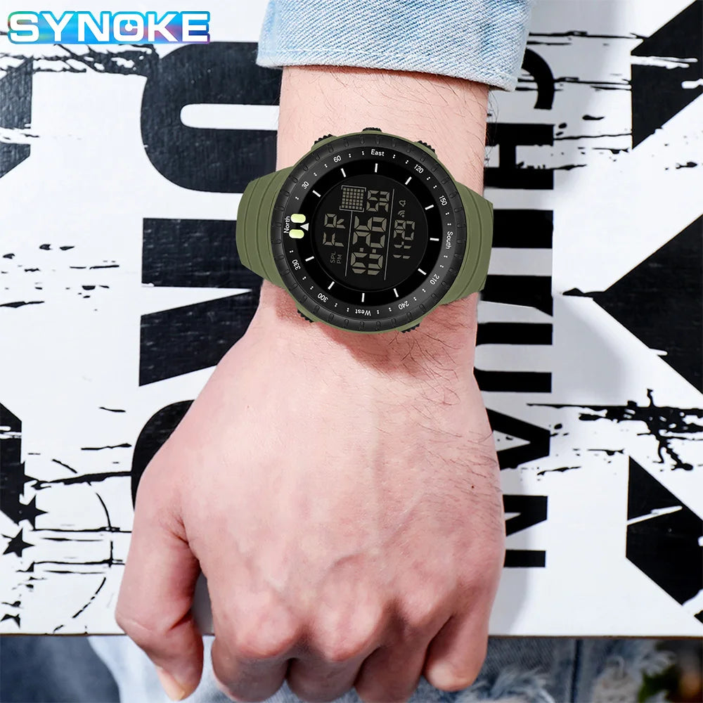 SYNOKE Men’s Outdoor Military Digital Watch – Multifunctional Sports Design