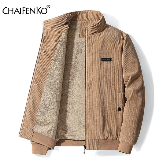 CHAIFENKO Men’s Casual Fleece Jacket – Autumn & Winter Comfort