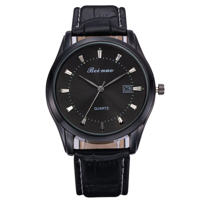 JBAILI Men’s Quartz Business Watch – Leather Band, Alloy Case, Elegant Casual Wristwatch