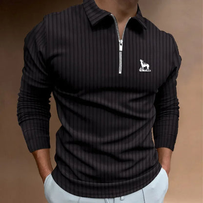 Men’s Contrast Color Polo Shirt – Casual Breathable Style