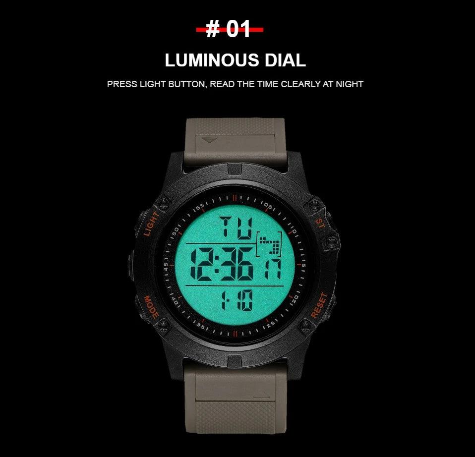 OHSEN Men’s Digital Sport Watch – Waterproof 50M, Shock Resistant, LED Backlight, Stopwatch, Alarm