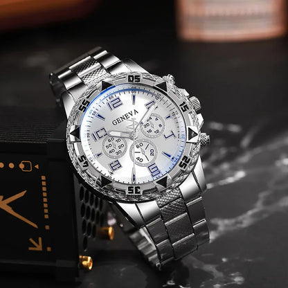 MOONBIFFY Quartz Men’s Wristwatch – Alloy Case, Stylish Bracelet Clasp, Casual Fashion Watch