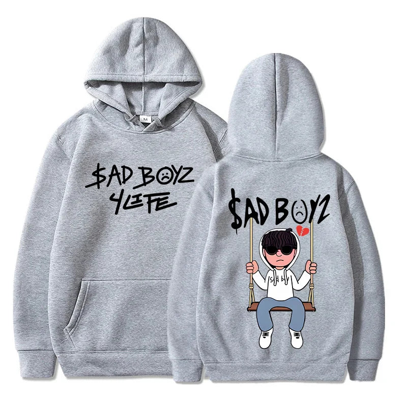 Men’s Thick Printed Hoodie – Casual Loose Fit for Autumn & Winter