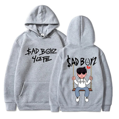 Men’s Thick Printed Hoodie – Casual Loose Fit for Autumn & Winter