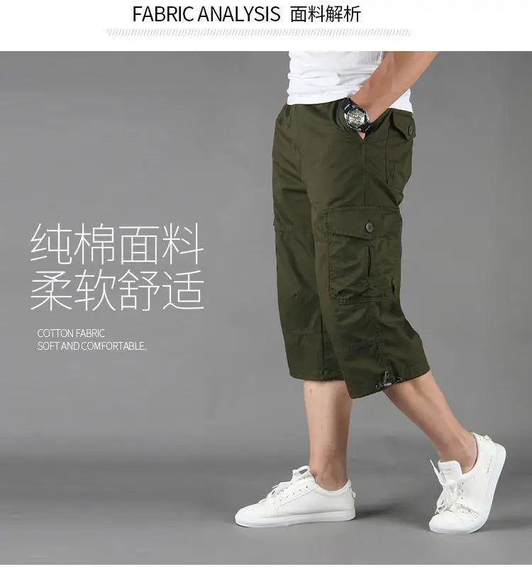 Men’s Casual Cotton Calf-Length Pants – Summer Comfort