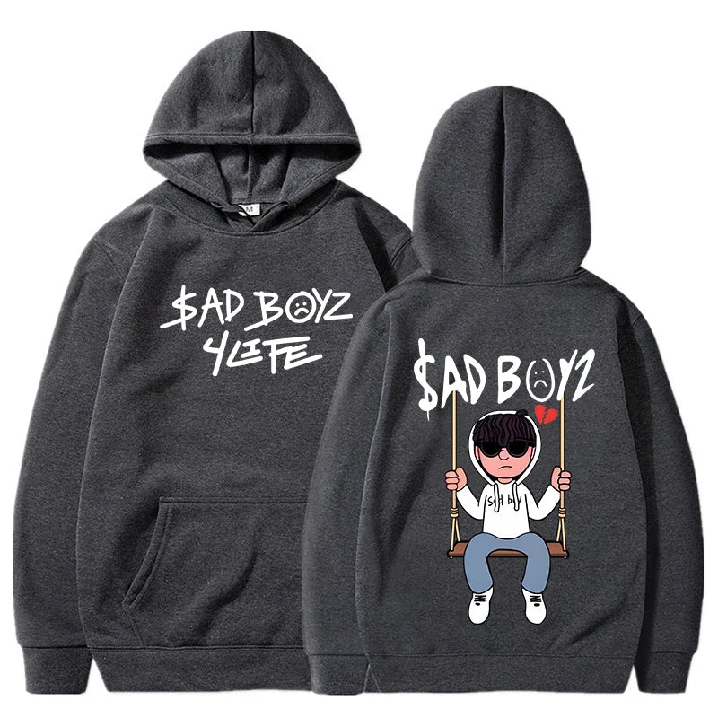 Men’s Thick Printed Hoodie – Casual Loose Fit for Autumn & Winter